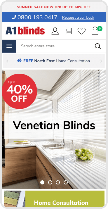 A1 Blinds Mobile Design