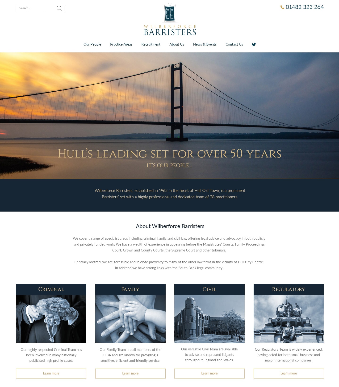 Wilberforce Barristers Homepage Design