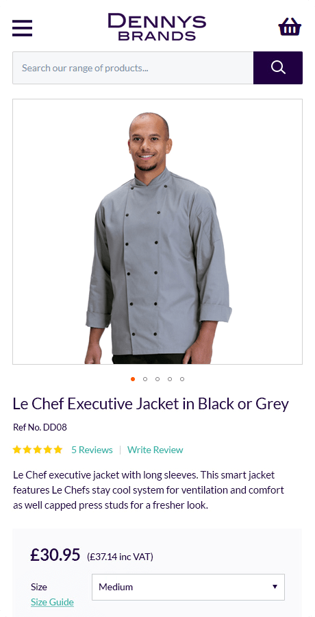 Dennys sales chef clothing