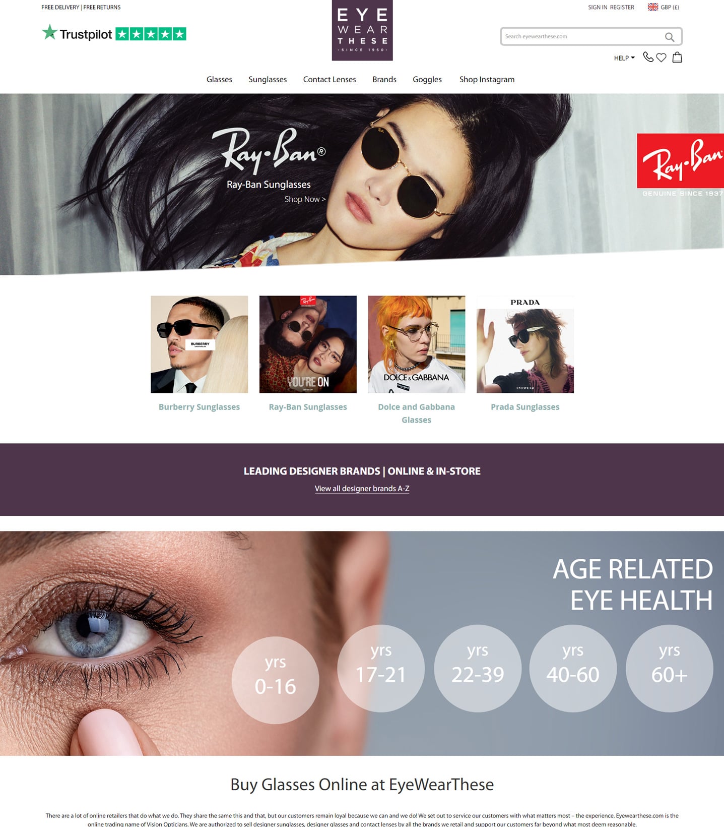 EyewearThese Homepage Design