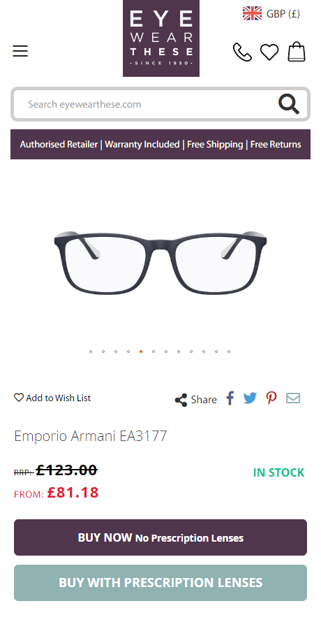 EyewearThese Mobile Design