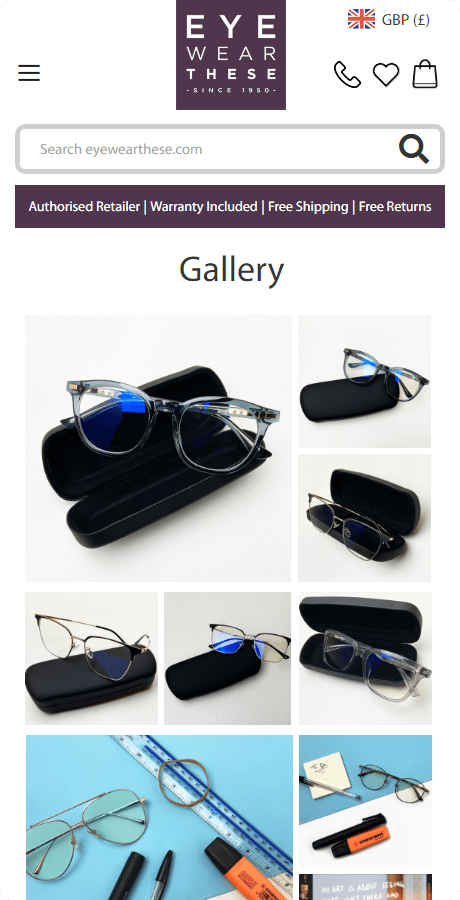 EyewearThese Mobile Design