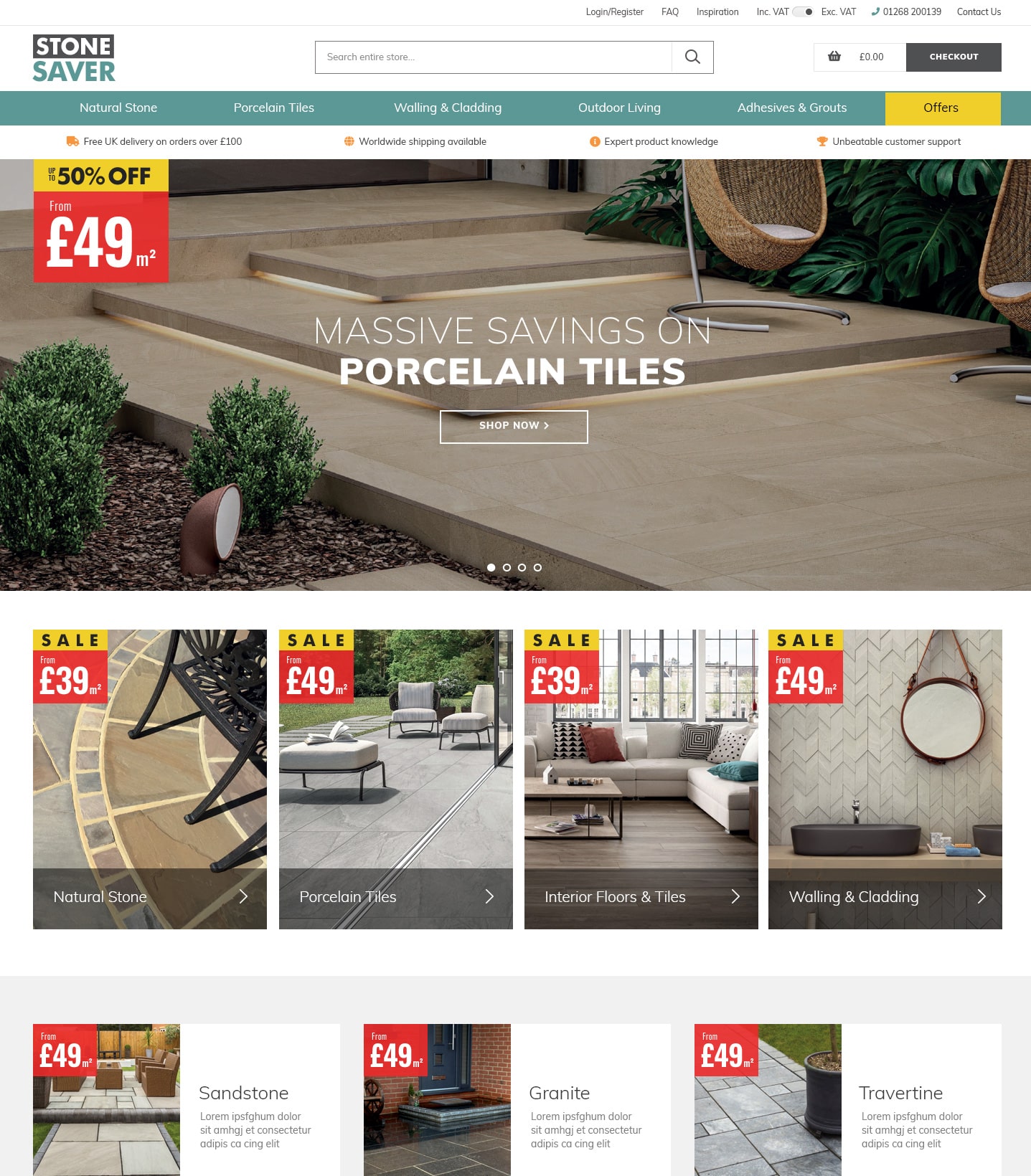 Stone Saver Homepage Design