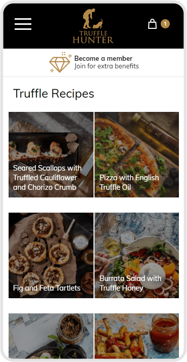 Truffle Hunter Mobile Design